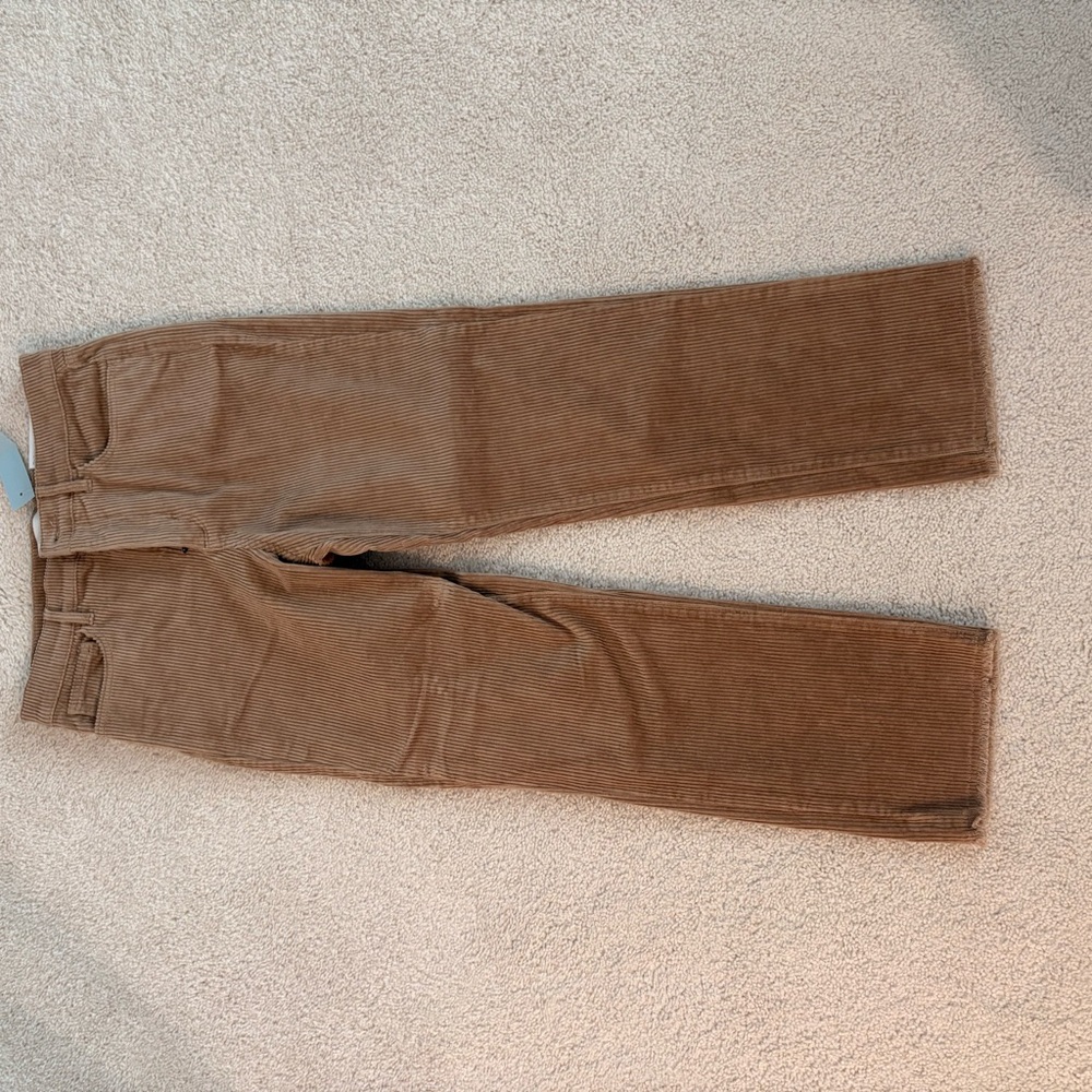 LOFT Beige Corduroy High-Rise Pants